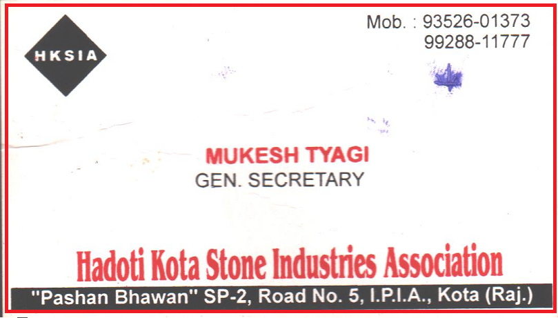 HADOTI KOTA STONE INDUSTRIES ASOCIATION